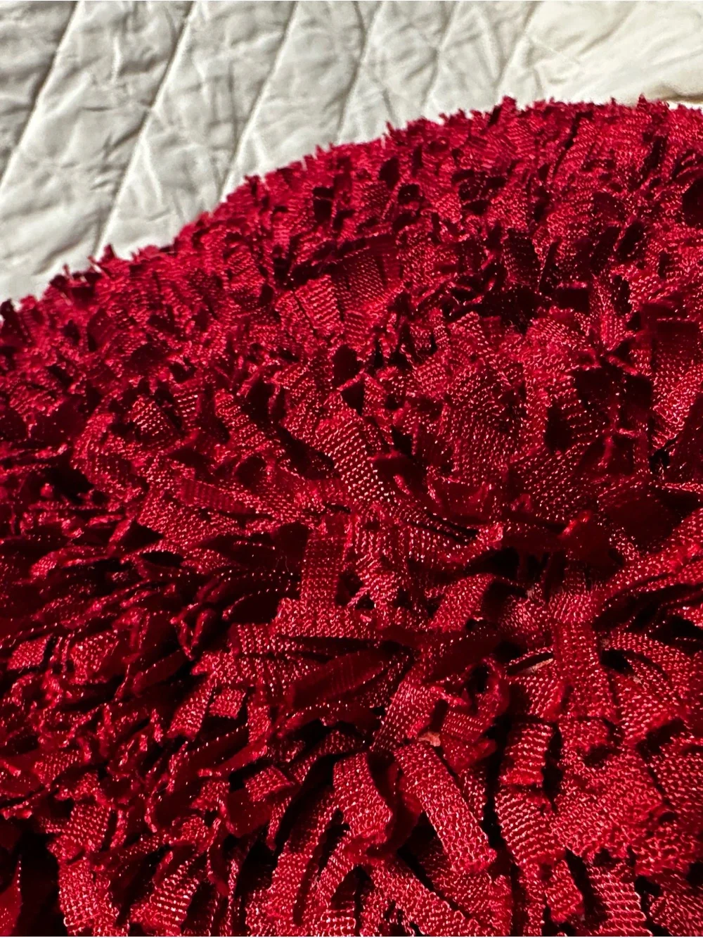 Plush Red Heart Shag Accent Pillow - Decorative Throw Cushion